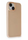 Mey İthalat®   iPhone 14 Kılıf Elegant Kapak - Pudra