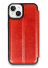 Mey İthalat®   iPhone 14 Kılıf Flip Cover - Kırmızı