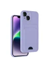 Mey İthalat®   iPhone 14 Kılıf Kelvin Kartvizitli Silikon - Lila