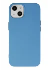 Mey İthalat®   iPhone 14 Kılıf Nano içi Kadife Silikon - Mavi