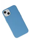 Mey İthalat®   iPhone 14 Kılıf Nano içi Kadife Silikon - Mavi