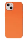Mey İthalat®   iPhone 14 Kılıf Nano içi Kadife Silikon - Turuncu