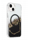 Mey İthalat®   iPhone 14 Lotus Simli Magsafe Kapak - Siyah