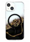 Mey İthalat®   iPhone 14 Lotus Simli Magsafe Kapak - Siyah