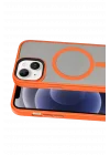 Mey İthalat®   iPhone 14 Megane Magsafe Kapak - Turuncu