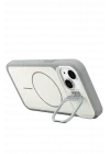 Mey İthalat®   iPhone 14 Pale Magsafe Standlı Kapak - Beyaz