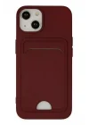 Mey İthalat®   iPhone 14 Plus Kılıf Kelvin Kartvizitli Silikon - Bordo