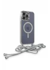 Mey İthalat®   iPhone 14 Pro Kılıf Divo Lazer Askılı Magsafe Kapak - Gümüş