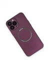 Mey İthalat®  iPhone 14 Pro Kılıf Jack Magneticsafe Lens Silikon - Mürdüm