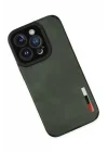 Mey İthalat®   iPhone 14 Pro Max Kılıf Loop Deri Silikon - Yeşil