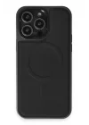 Mey İthalat®  iPhone 14 Pro Max Kılıf Ozzi Magsafe Deri Kapak - Siyah