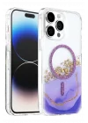 Mey İthalat®   iPhone 14 Pro Max Lotus Simli Magsafe Kapak - Mor