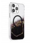Mey İthalat®   iPhone 14 Pro Max Lotus Simli Magsafe Kapak - Siyah