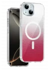Mey İthalat®   iPhone 14 Sora Simli Magsafe Kapak - Kırmızı