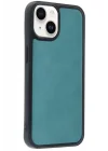 Mey İthalat®   iPhone 15 Kılıf Aras Deri Kapak - Açık Yeşil