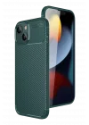 Mey İthalat®   iPhone 15 Kılıf Auto Focus Karbon Kapak - Yeşil