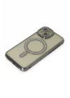 Mey İthalat®  iPhone 15 Kılıf Joke Simli Magneticsafe Kılıf - Gri