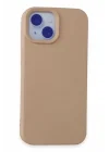 Mey İthalat®   iPhone 15 Kılıf Nano içi Kadife Silikon - Pudra