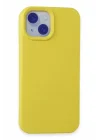 Mey İthalat®   iPhone 15 Kılıf Nano içi Kadife Silikon - Sarı