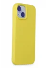 Mey İthalat®   iPhone 15 Kılıf Nano içi Kadife Silikon - Sarı