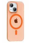 Mey İthalat®   iPhone 15 PC Blank Magsafe Kapak - Turuncu