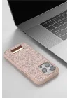 Mey İthalat®   iPhone 15 Pro Bright Simli Kapak - Pembe