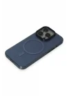 Mey İthalat®   iPhone 15 Pro Max Kılıf Anka PC Magneticsafe Sert Metal Kapak - Lacivert