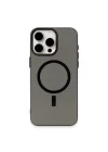Mey İthalat®   iPhone 15 Pro Max Kılıf Anka PC Magneticsafe Sert Metal Kapak - Siyah