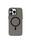 Mey İthalat®   iPhone 15 Pro Max Kılıf Anka PC Magneticsafe Sert Metal Kapak - Siyah