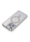 Mey İthalat®   iPhone 15 Pro Max Kılıf Joke Simli Magneticsafe Kılıf - Gümüş