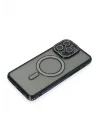 Mey İthalat®  iPhone 15 Pro Max Kılıf Joke Simli Magneticsafe Kılıf - Lacivert