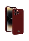 Mey İthalat®   iPhone 15 Pro Max Kılıf Kelvin Kartvizitli Silikon - Bordo