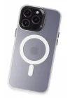 Mey İthalat®  iPhone 15 Pro Max Kılıf Mateks Magsafe Kapak - Beyaz