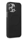 Mey İthalat®   iPhone 15 Pro Max Kılıf Ozzi Magsafe Deri Kapak - Siyah