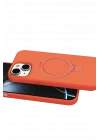 Mey İthalat®   iPhone 15 Regal Magsafe Standlı Kapak - Turuncu