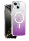 Mey İthalat®   iPhone 15 Sora Simli Magsafe Kapak - Mor