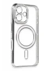 Mey İthalat®   iPhone 16 Kılıf Joke Simli Magneticsafe Kılıf - Gri