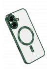 Mey İthalat®   iPhone 16 Kılıf Kross Magneticsafe Kapak - Koyu Yeşil