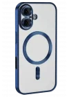 Mey İthalat®   iPhone 16 Kılıf Kross Magneticsafe Kapak - Lacivert