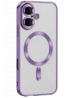 Mey İthalat®   iPhone 16 Kılıf Kross Magneticsafe Kapak - Mor