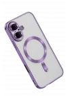 Mey İthalat®   iPhone 16 Kılıf Kross Magneticsafe Kapak - Mor