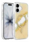 Mey İthalat®   iPhone 16 Lotus Simli Magsafe Kapak - Gümüş