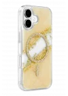 Mey İthalat®   iPhone 16 Lotus Simli Magsafe Kapak - Gümüş