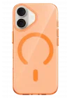 Mey İthalat®   iPhone 16 PC Blank Magsafe Kapak - Turuncu