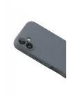 Mey İthalat®   iPhone 16 Plus Kılıf Nano içi Kadife Silikon - Gri