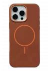 Mey İthalat®   iPhone 16 Pro Luno Deri Magsafe Kapak - Kahverengi