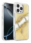 Mey İthalat®   iPhone 16 Pro Max Lotus Simli Magsafe Kapak - Gümüş