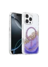 Mey İthalat®   iPhone 16 Pro Max Lotus Simli Magsafe Kapak - Mor