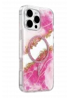 Mey İthalat®   iPhone 16 Pro Max Lotus Simli Magsafe Kapak - Pembe