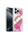 Mey İthalat®   iPhone 16 Pro Max Lotus Simli Magsafe Kapak - Pembe